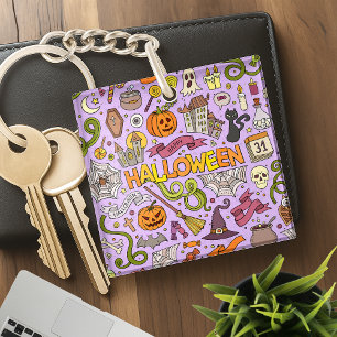 Porte-clés Motif de gribouillis d'Halloween mignon