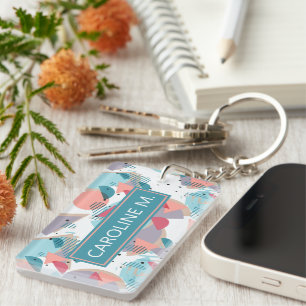 Porte-clés Motif de hanche géométrique Abstrait personnalisé