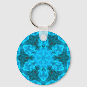 Porte-clés Motif de kaléidoscope bleu glace givrée