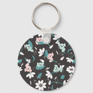 Porte-clés Motif de koala coloré, animal mignon et floral