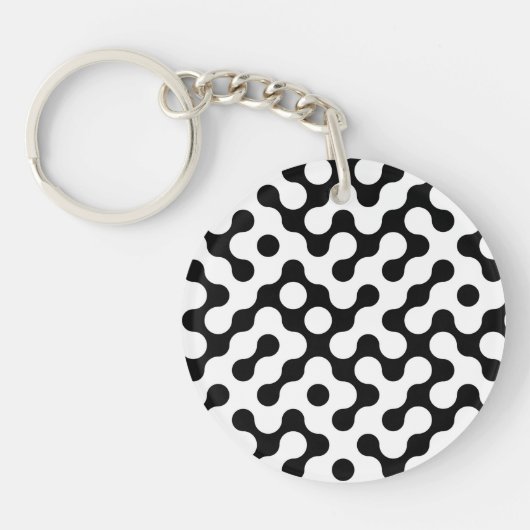 Porte-clés Motif de labyrinthe noir (Devant)