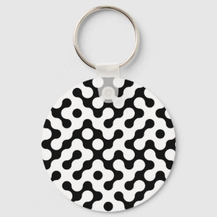 Porte-clés Motif de labyrinthe noir et blanc mignon