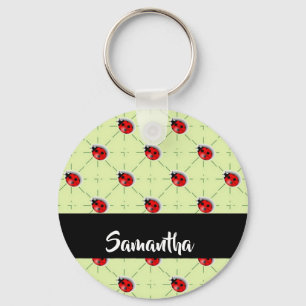 Porte-clés Motif de ladybugs de nom personnalisé