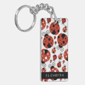 Porte-clés Motif De Ladybugs, Red Ladybugs, Votre Nom (Devant gauche)