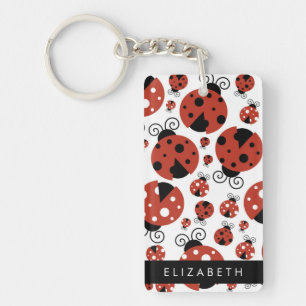 Porte-clés Motif De Ladybugs, Red Ladybugs, Votre Nom