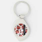 Porte-clés Motif De Ladybugs, Red Ladybugs, Votre Nom (Devant)