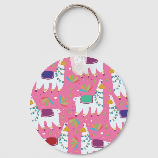 Porte-clés Motif de lama mignon (Recto)