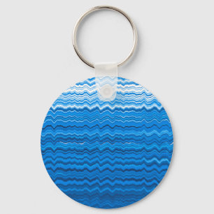 Porte-clés Motif de lignes ondulées bleues