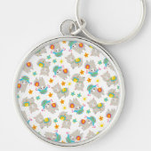 Porte-clés Motif De Llamas, Cute Llamas, Alpacas, Fleurs (Devant)