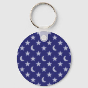 Porte-clés Motif de lunes et d'étoiles bleues