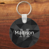 Porte-clés Motif de maillage géométrique gris foncé noir (Recto)