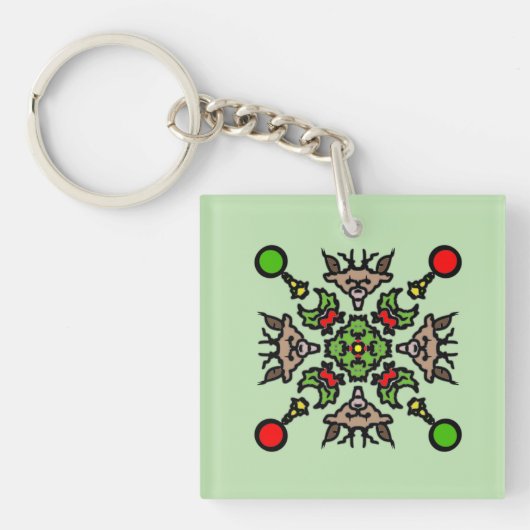 Porte-clés Motif de mandala de Noël (Devant)