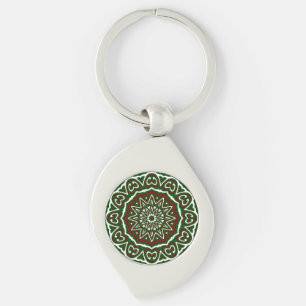 Porte-clés Motif de mandala de Noël groovy maximaliste orné