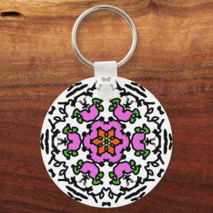 Porte-clés Motif de mandala floral