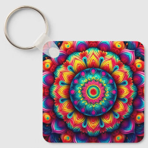Porte-clés Motif de mandala géométrique coloré-342678