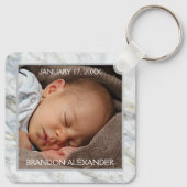 Porte-clés Motif de marbre gris bleu sur mesure (Dos)