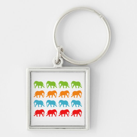 Porte-clés Motif de marche des éléphants (Devant)