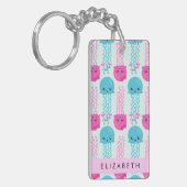 Porte-clés Motif de méduses, Mignonne méduse, Mer, Votre nom (Devant gauche)