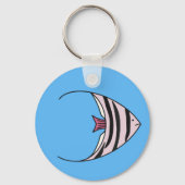 Porte-clés Motif de monogramme de poisson bleu (Verso)