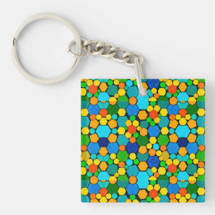 Porte-clés Motif de mosaïque géométrique abstraite