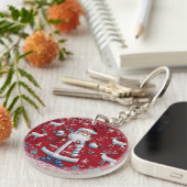 Porte-clés Motif de Noël coloré (Devant Droit)