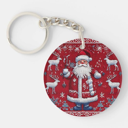 Porte-clés Motif de Noël coloré (Devant)