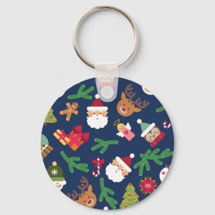 Porte-clés Motif de Noël festif, design de vacances.