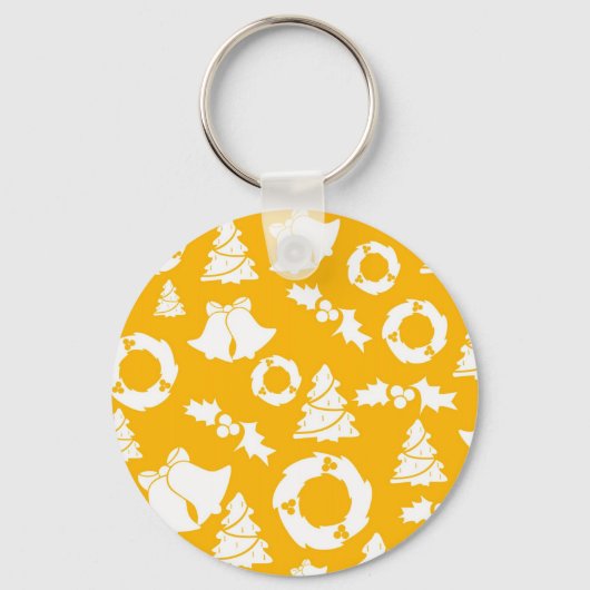Porte-clés Motif de Noël jaune (Recto)