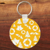 Porte-clés Motif de Noël jaune (Verso)