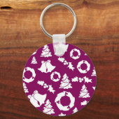 Porte-clés Motif de Noël pourpre (Recto)