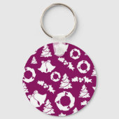 Porte-clés Motif de Noël pourpre (Verso)