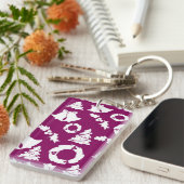Porte-clés Motif de Noël pourpre (Devant droit)