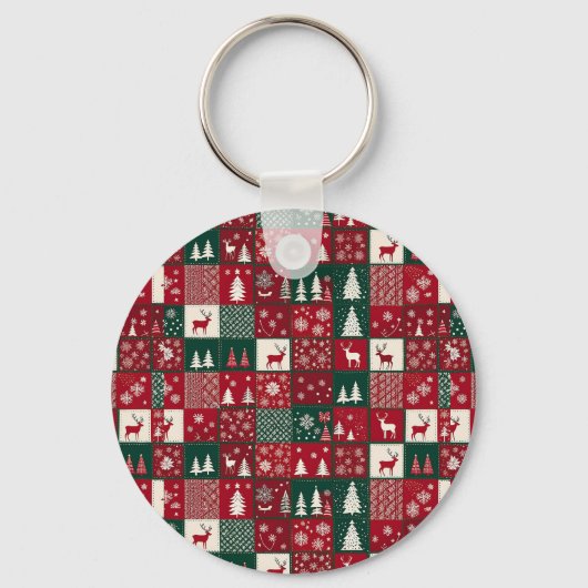 Porte-clés Motif de Noël vibrant (Recto)