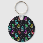 Porte-clés Motif de papillon noir coloré (Verso)