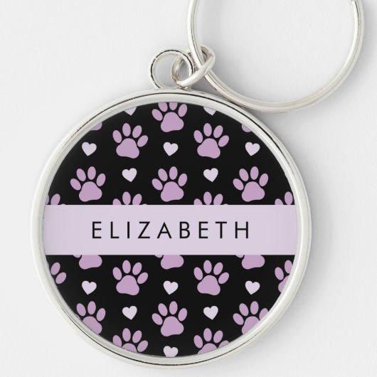 Porte-clés Motif De Pâtes, Pâtes Lilac, Coeurs, Votre Nom (Devant)