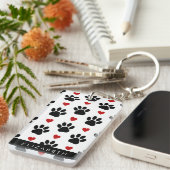 Porte-clés Motif De Pâtes, Pâtes Noires, Coeurs Rouges, Votre (Devant droit)