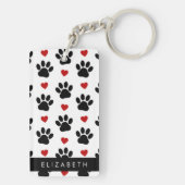 Porte-clés Motif De Pâtes, Pâtes Noires, Coeurs Rouges, Votre (Dos)