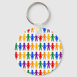 Porte-clés Motif de personnes d'arc-en-ciel