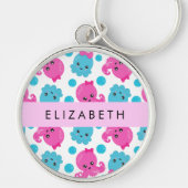 Porte-clés Motif de pieuvre, Pieuvre mignonne, Mer, Votre Nom (Devant)