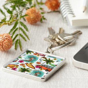 Porte-clés Motif de plage de surf cool