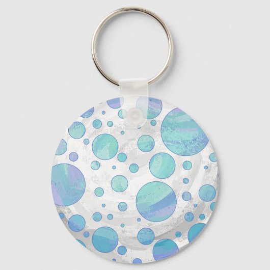Porte-clés Motif de point Polka bleu Glacier (Recto)