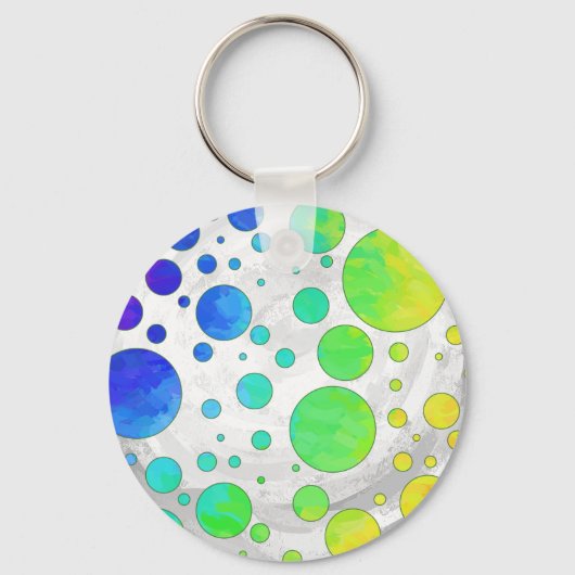 Porte-clés Motif de point Rainbow Icy Polka (Recto)