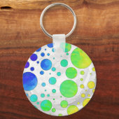 Porte-clés Motif de point Rainbow Icy Polka (Recto)