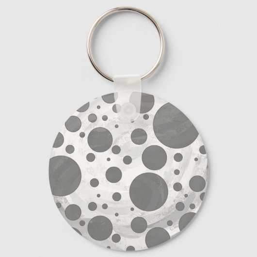 Porte-clés Motif de points Polka gris ardoise (Recto)