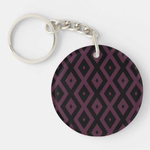 Porte-clés Motif de prune et de diamant noir