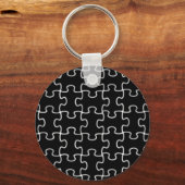 Porte-clés motif de puzzle noir (Recto)