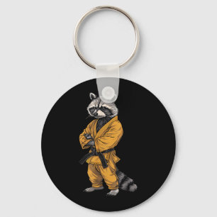 Porte-clés Motif de raton laveur de karaté Taekwondo Jiu-Jits