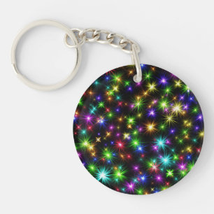 Porte-clés Motif de rayons d'étoile de Noël multicolore