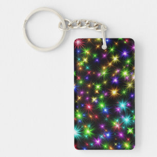 Porte-clés Motif de rayons d'étoile de Noël multicolore