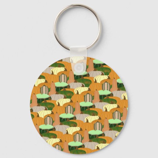Porte-clés Motif de récolte de courge d'automne (Recto)